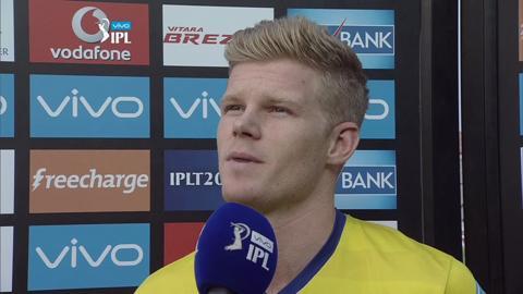M36: KXIP vs DD – Sam Billings Interview background