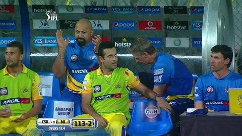 M57: CSK vs MI – Lendl Simmons Wicket