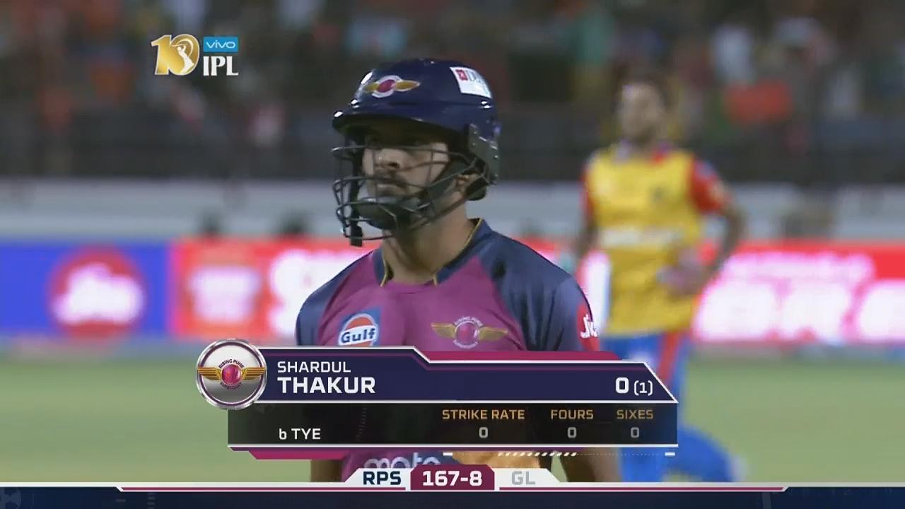 M13: GL vs RPS – Shardul Thakur Wicket background