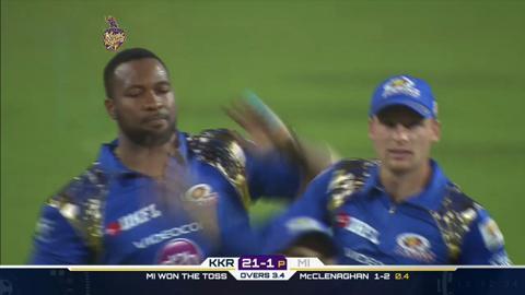 M5: KKR vs MI – Robin Uthappa Wicket