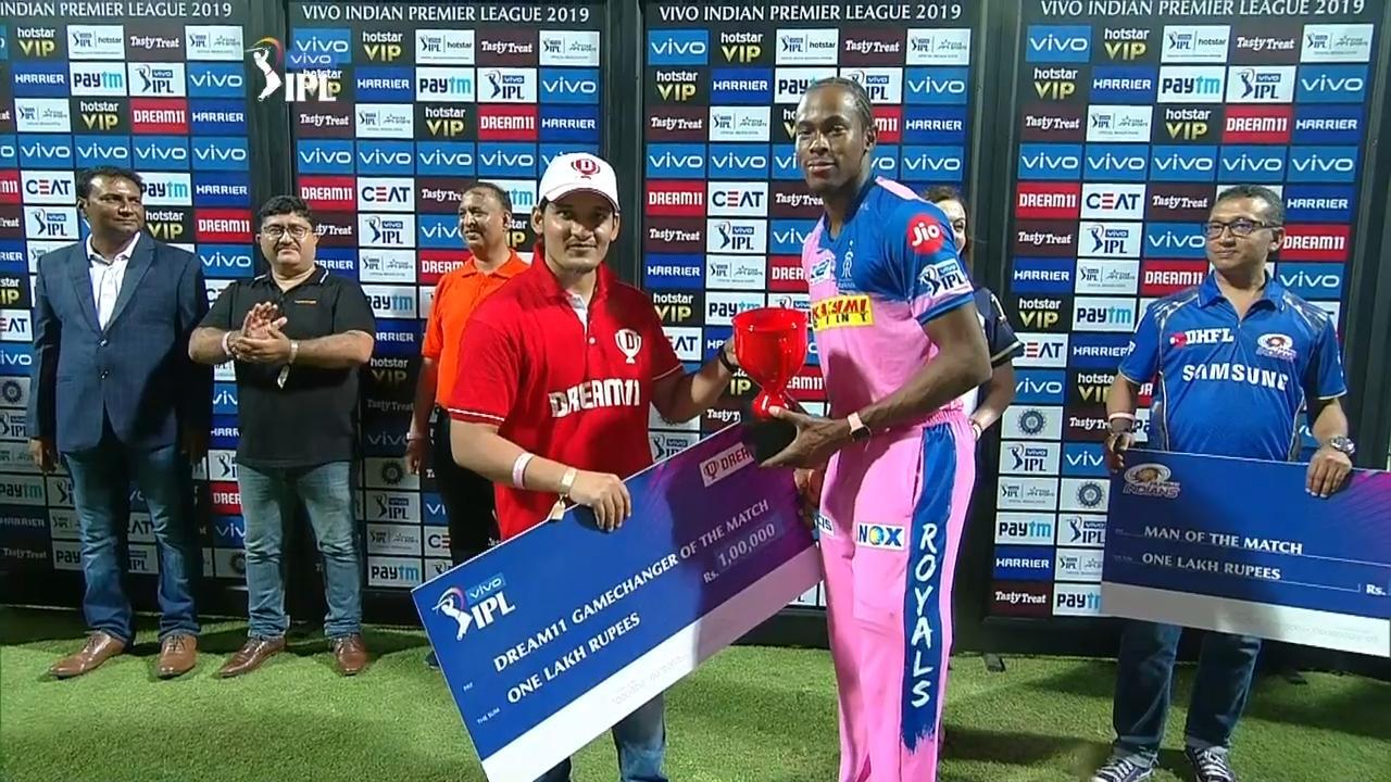 M27: MI vs RR – Dream11 GameChanger of the Match – Jofra Archer background