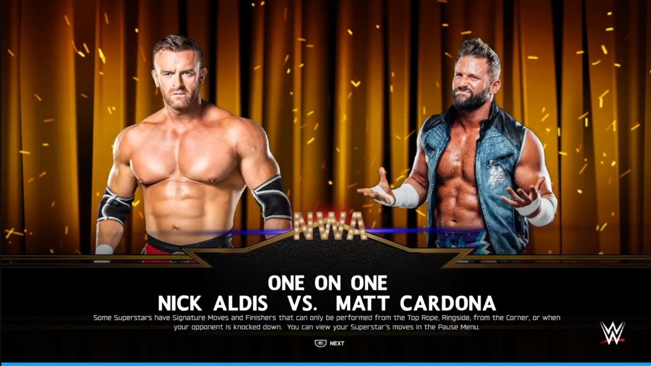 Nick Aldis vs Matt Cardona. NWA. WWE 2K25