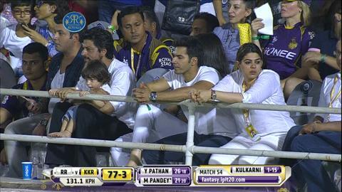 M54: RR vs KKR – Manish Pandey Wicket