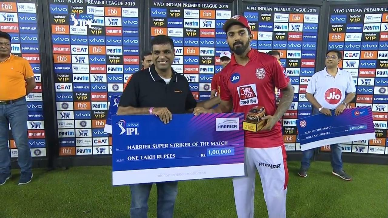 M22: KXIP vs SRH – Harrier Super Striker of the Match – KL Rahul