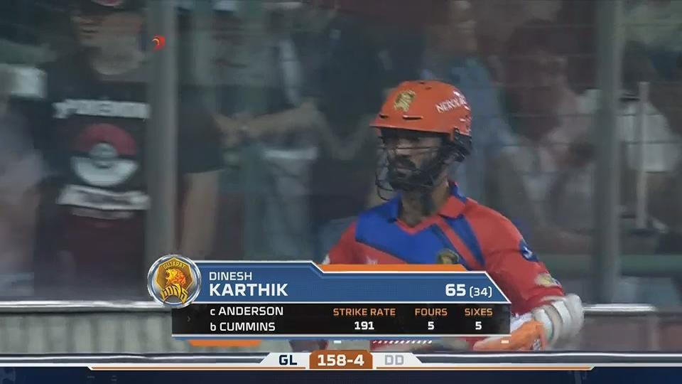 M42: DD vs GL – Dinesh Karthik Wicket