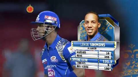 M16: RCB vs MI – Lendl Simmons 59