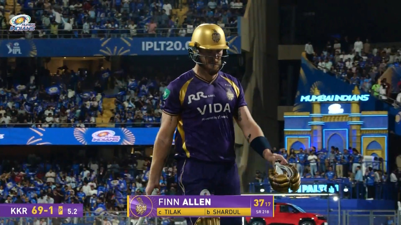 IPL 2026 M02: MI vs KKR - Finn Allen Wicket