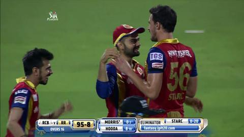 M58: RCB vs RR – Chris Morris Wicket background
