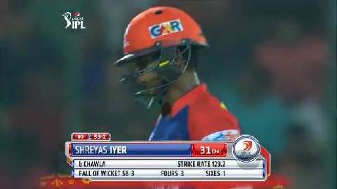 M17: DD vs KKR – Shreyas Iyer Wicket