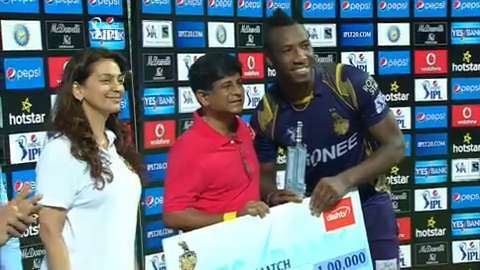 M44: KKR vs KXIP – Man of the Match – Andre Russell background