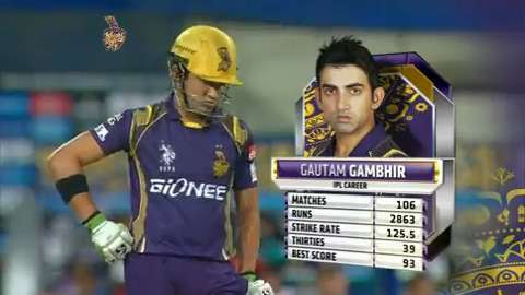 M5: KKR vs RCB – Gautam Gambhir 58