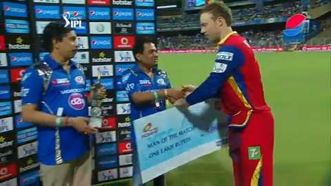 M46: MI vs RCB – Man of the Match – AB de Villiers background