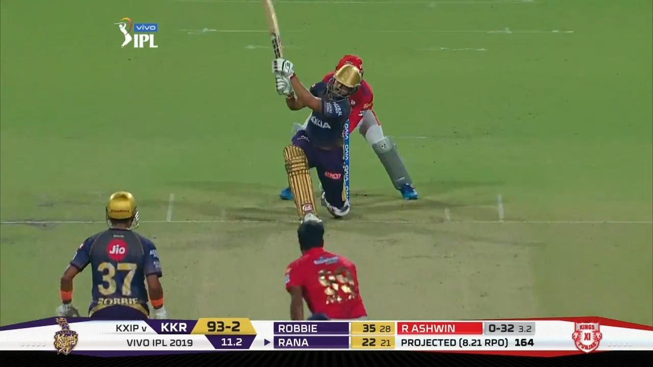 M06: KKR vs KXIP – Nitish Rana Six background