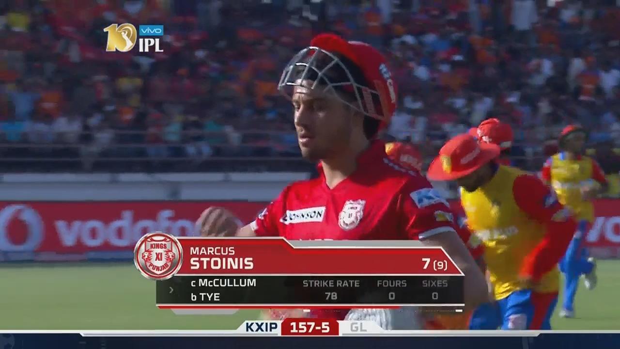 M26: GL vs KXIP – Marcus Stoinis Wicket