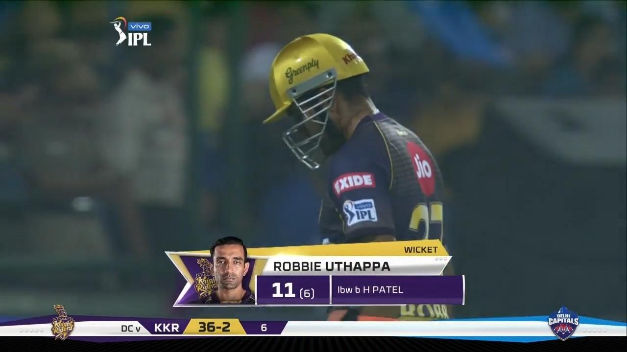 M10: DC vs KKR – Robin Uthappa Wicket