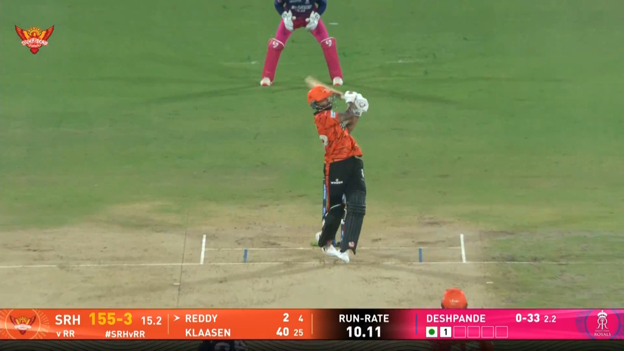 IPL 2026 M21: SRH vs RR - Nitish Kumar Reddy Six