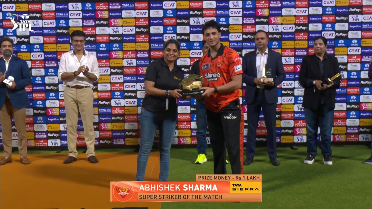 IPL 2026 M06: KKR vs SRH - Sierra Super Striker of the Match - Abhishek Sharma