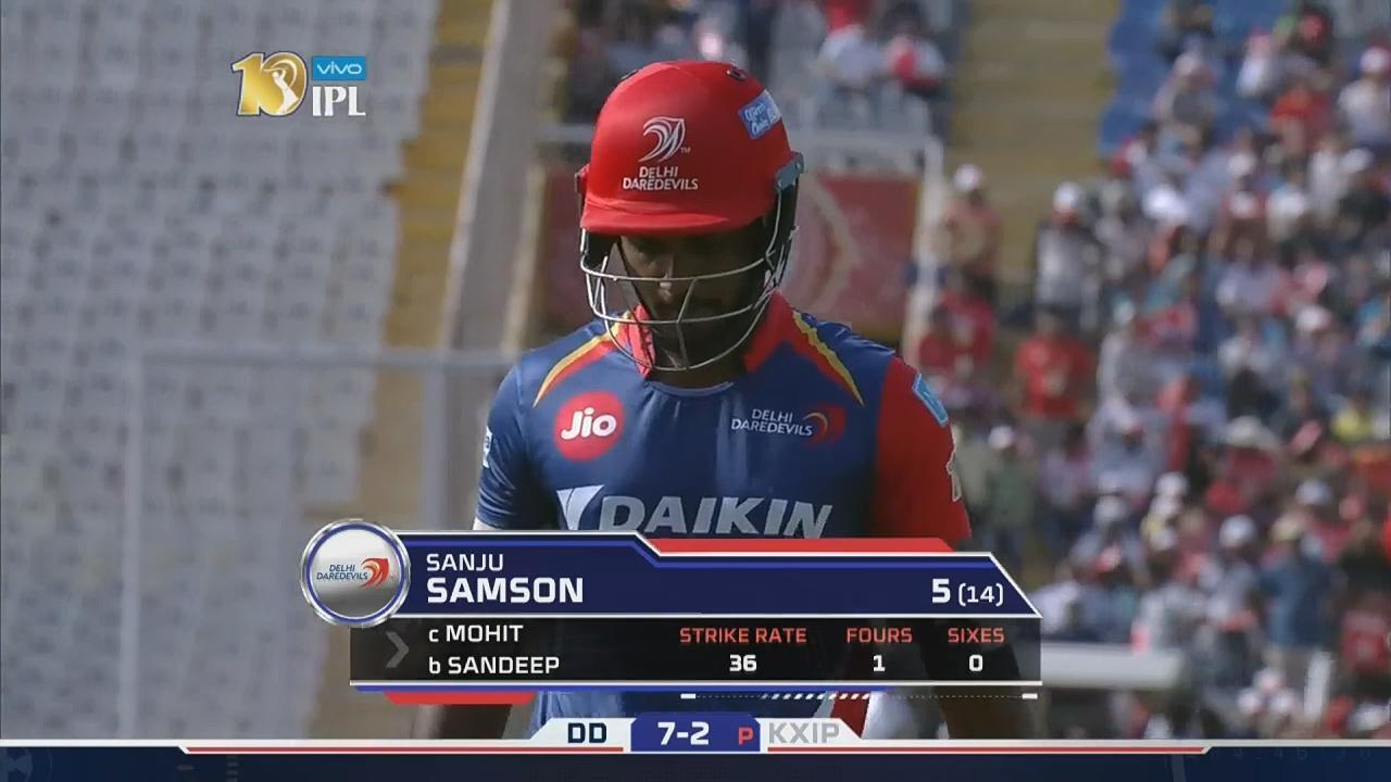 M36: KXIP vs DD – Sanju Samson Wicket