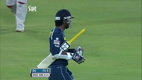 Match 53 DC vs KXIP – Sangakkara's Wicket background