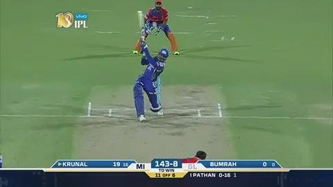 M35: GL vs MI – Krunal Pandya Six background