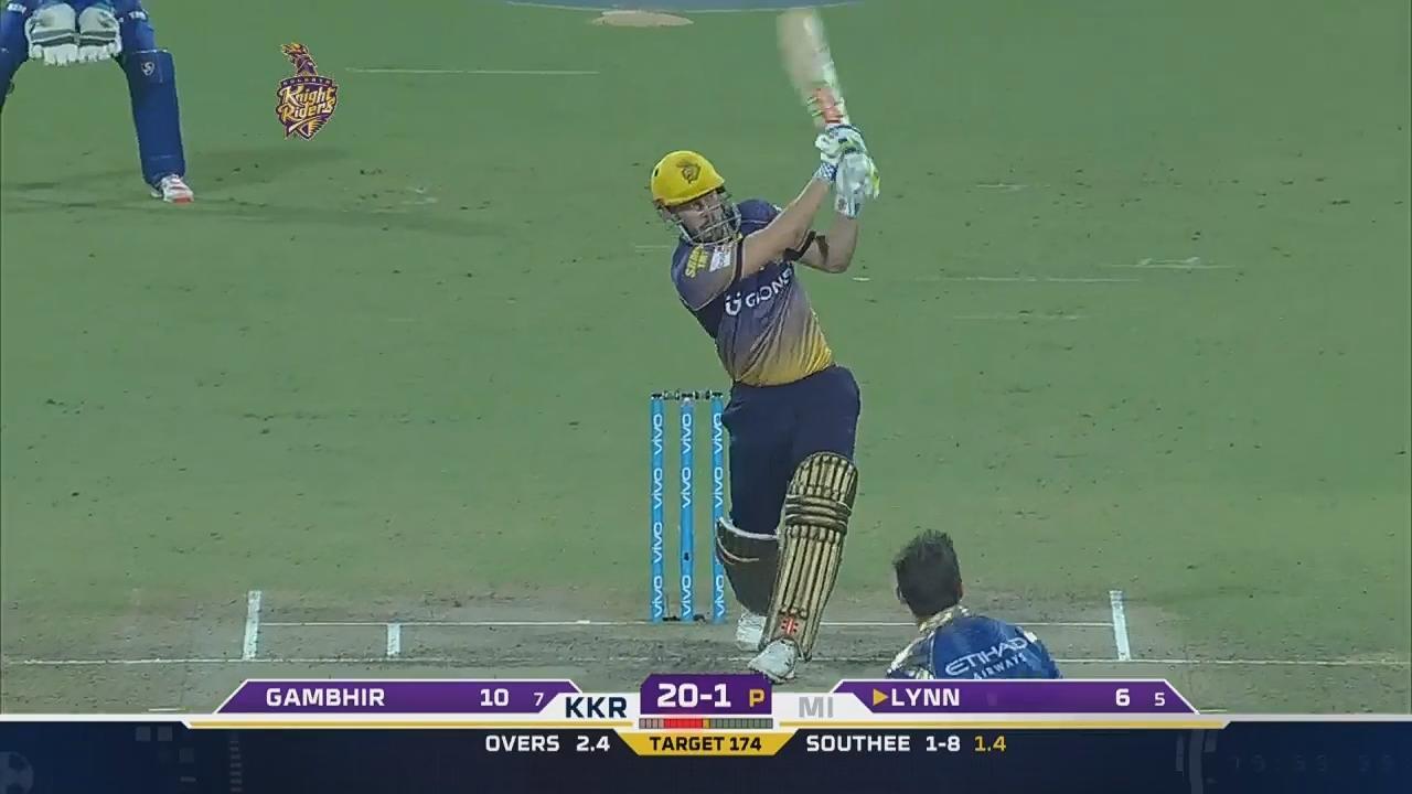 M54: KKR vs MI – Chris Lynn Six