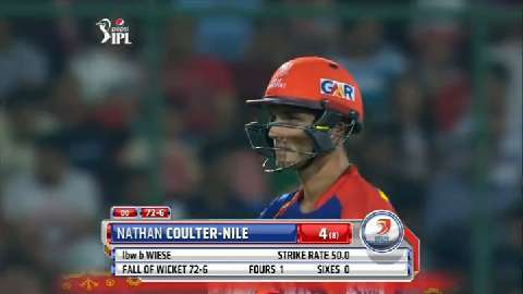 M26: DD vs RCB – Nathan Coulter-Nile Wicket