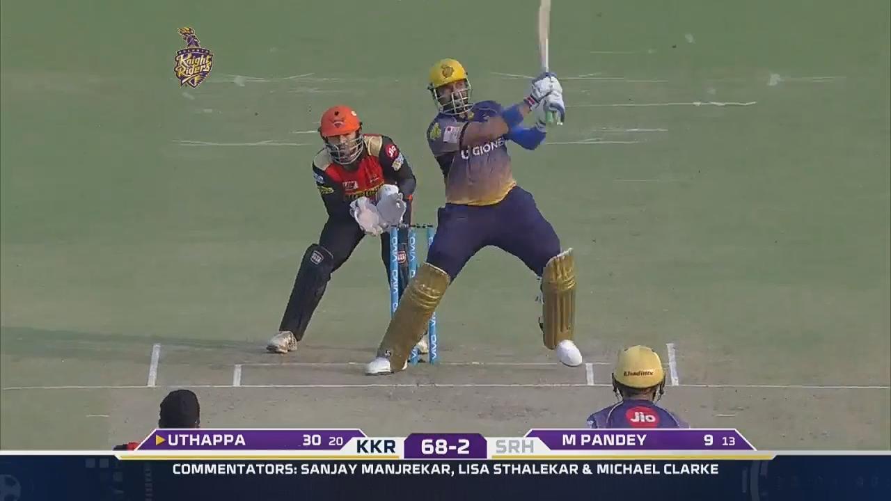 M14: KKR vs SRH – Robin Uthappa Six
