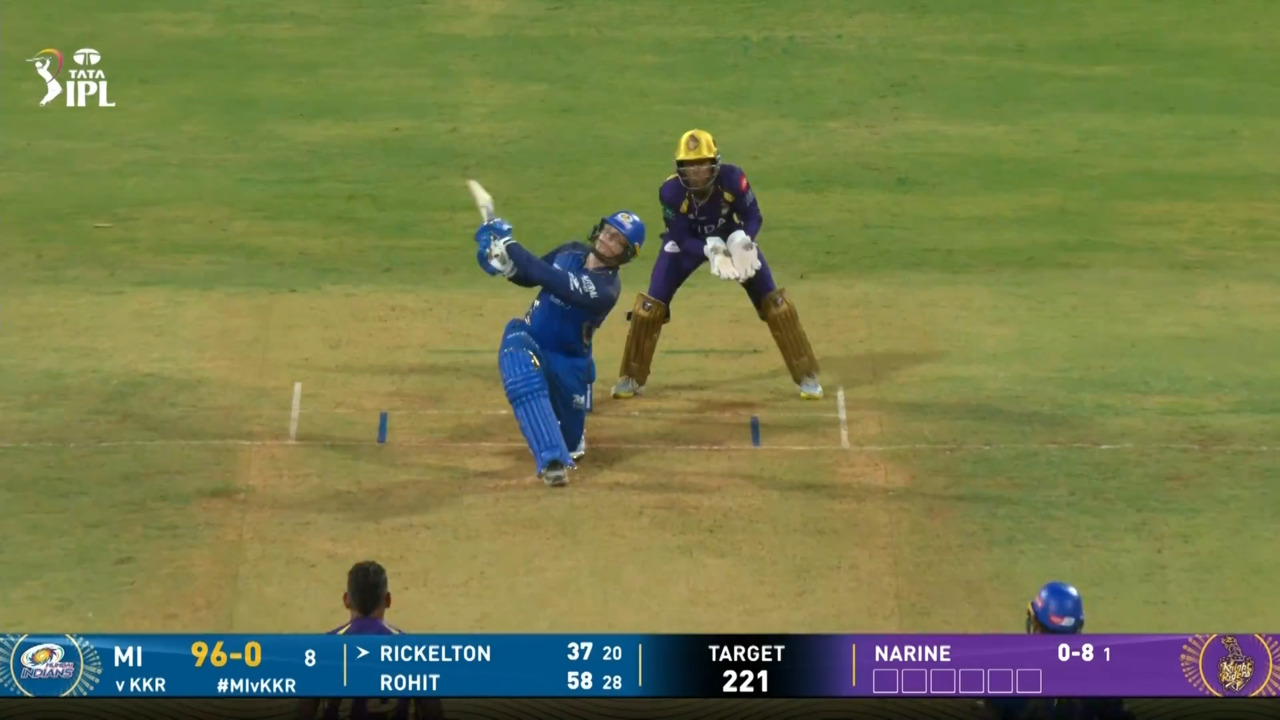 IPL 2026 M02: MI vs KKR - Ryan Rickelton Six