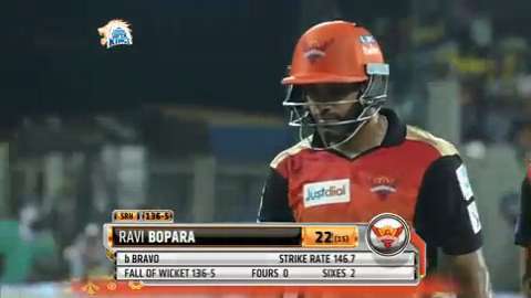 M4: CSK vs SRH – Ravi Bopara Wicket