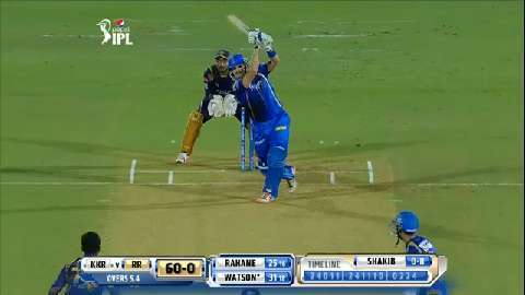 M54: RR vs KKR – Shane Watson Six background