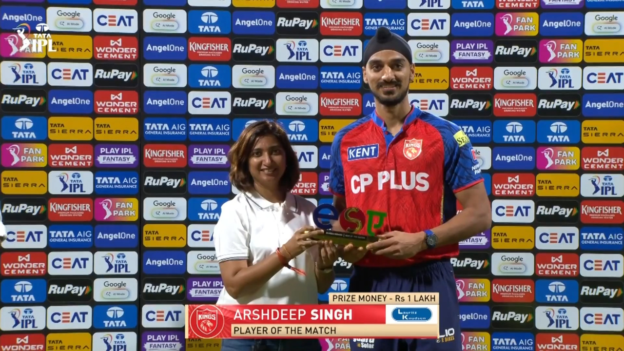 IPL 2026 M24: MI vs PBKS - Player of the Match - Arshdeep Singh