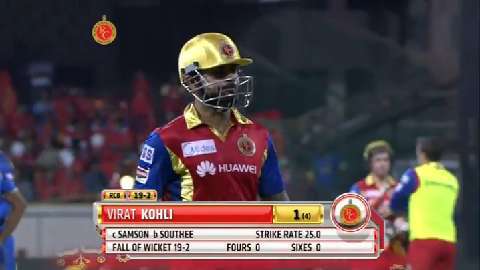 M29: RCB vs RR – Virat Kohli Wicket background