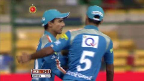 Match 21 RCB vs PWI – Agarwal's Wicket background