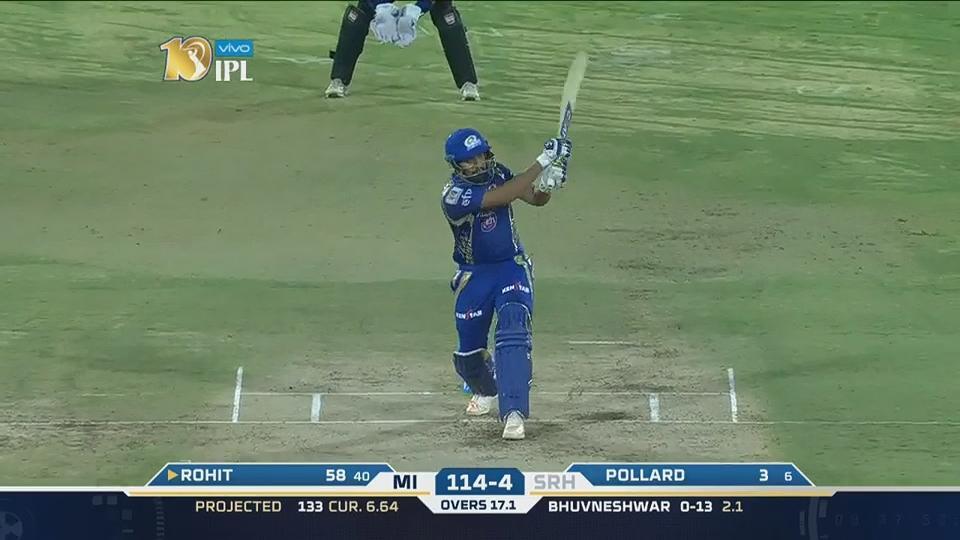M48: SRH vs MI – Rohit Sharma Six background