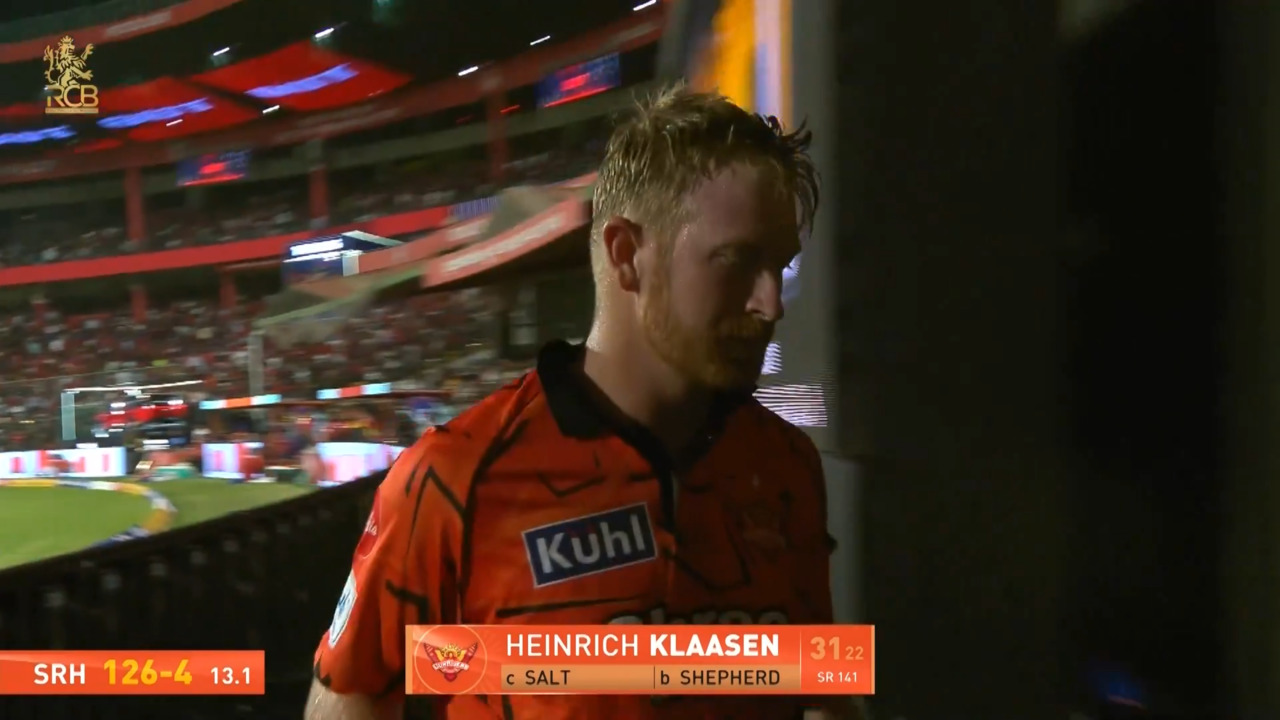 IPL 2026 M01: RCB vs SRH - Heinrich Klaasen Wicket