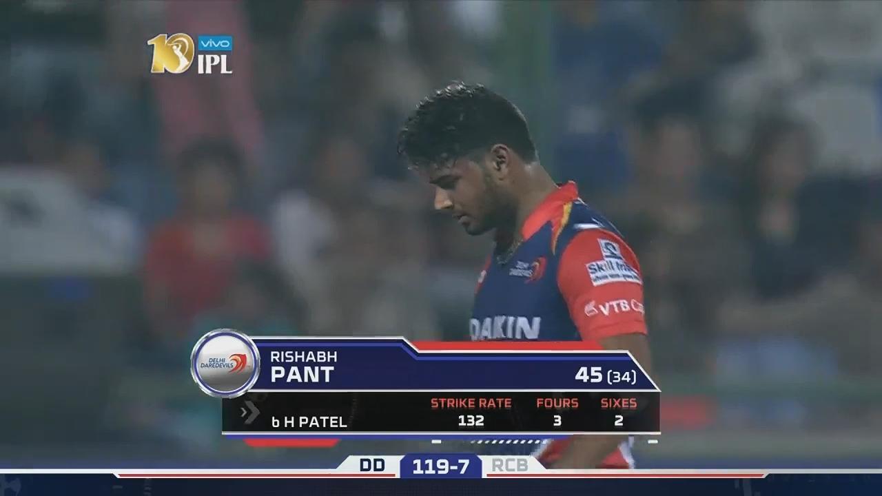 M56: DD vs RCB – Rishabh Pant Wicket background