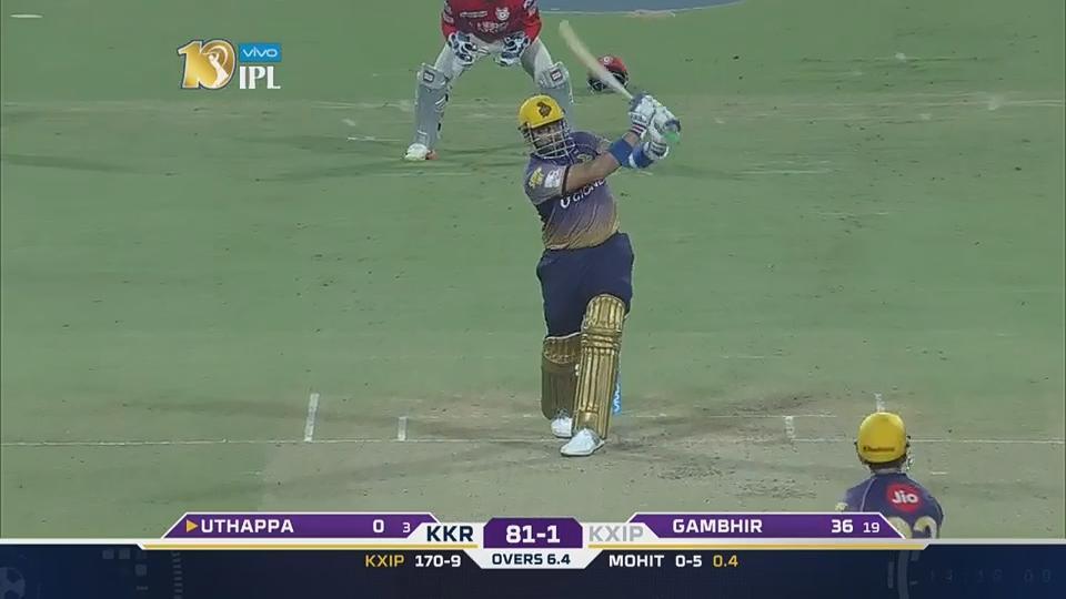 M11: KKR vs KXIP – Robin Uthappa Six background