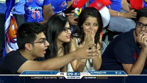 M1: MI vs RPS – Lendl Simmons Wicket