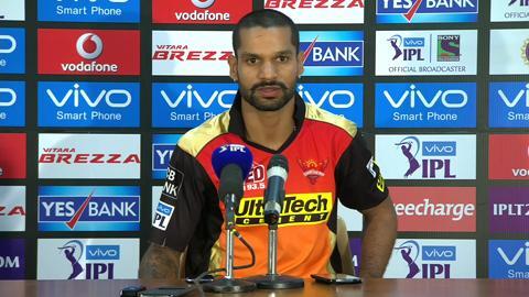 M37: MI vs SRH – Press Conference – Shikhar Dhawan background