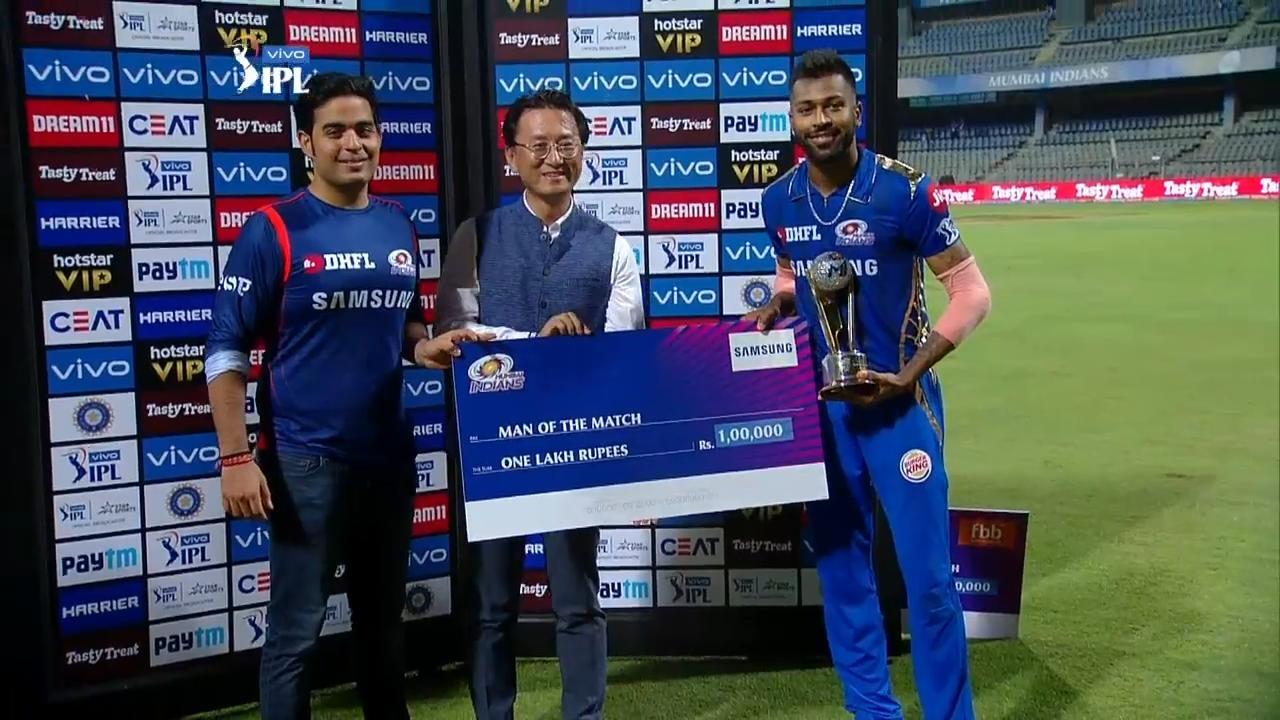 M15: MI vs CSK – Man of the Match – Hardik Pandya