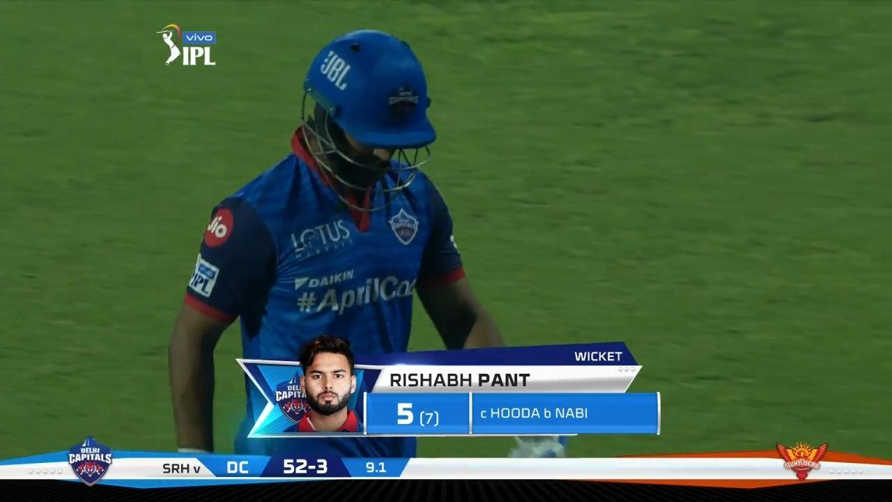 M16: DC vs SRH – Rishabh Pant Wicket