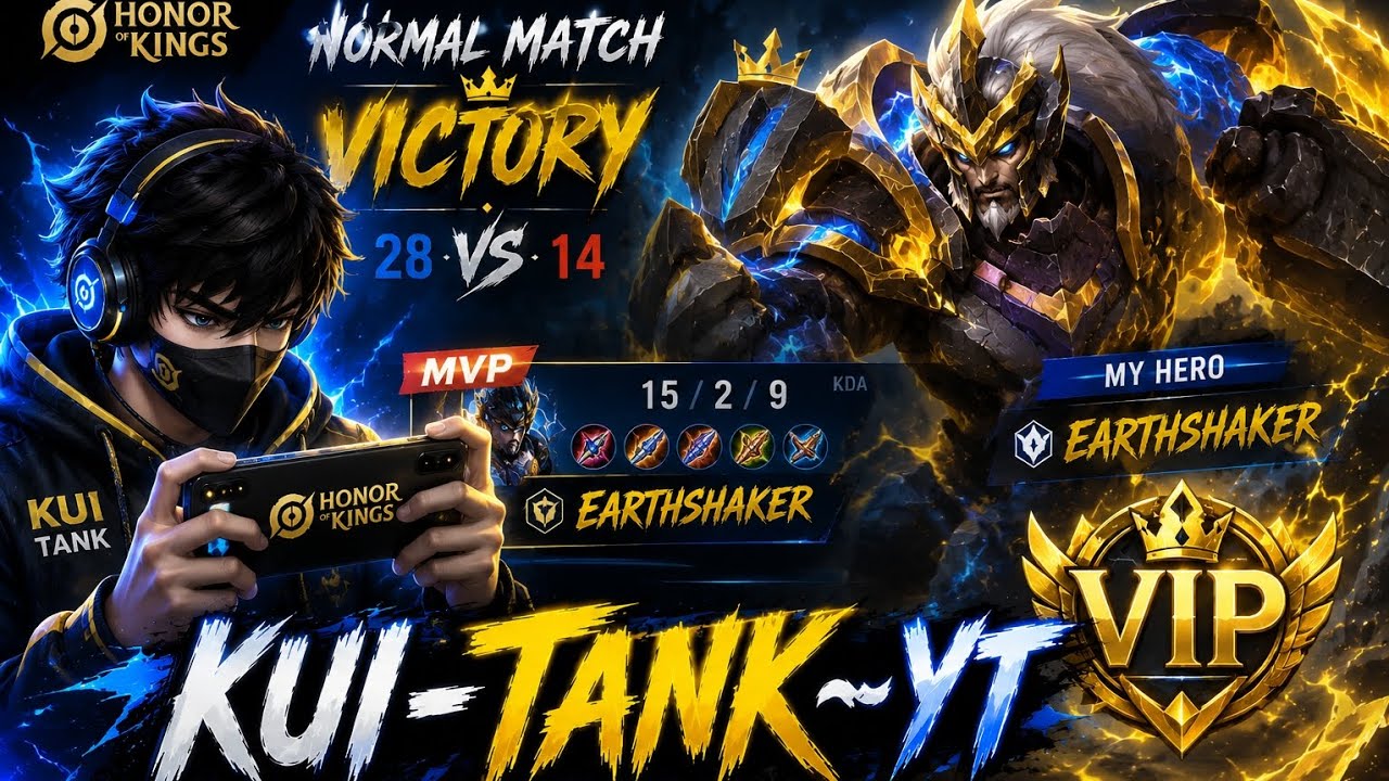 Earthshaker VIP Gameplay 🔥 | Normal Match Carry |Honor of kings