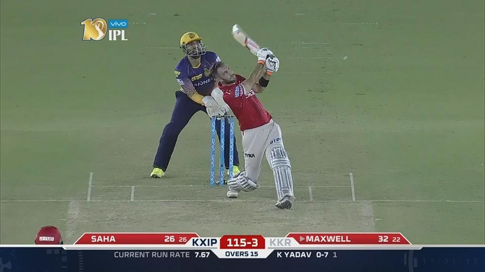 M49: KXIP vs KKR – Glenn Maxwell Six background