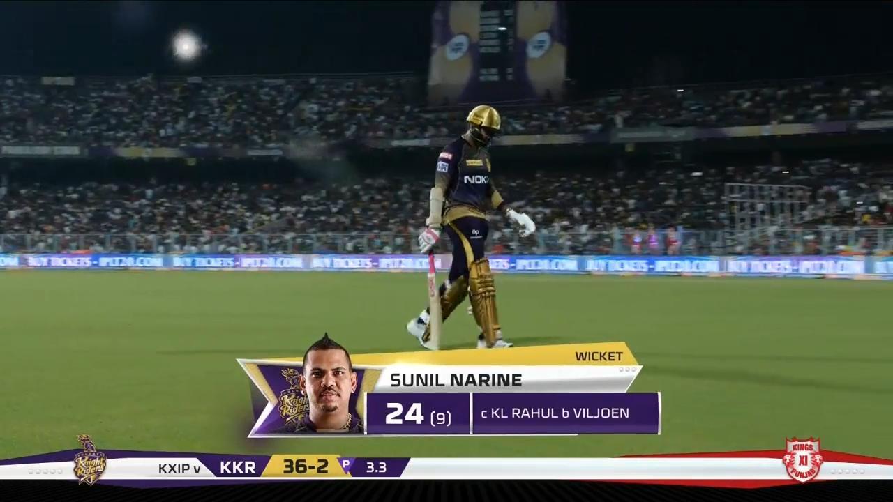 M06: KKR vs KXIP – Sunil Narine Wicket