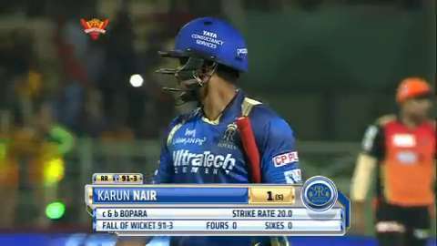M11: SRH vs RR – Karun Nair Wicket