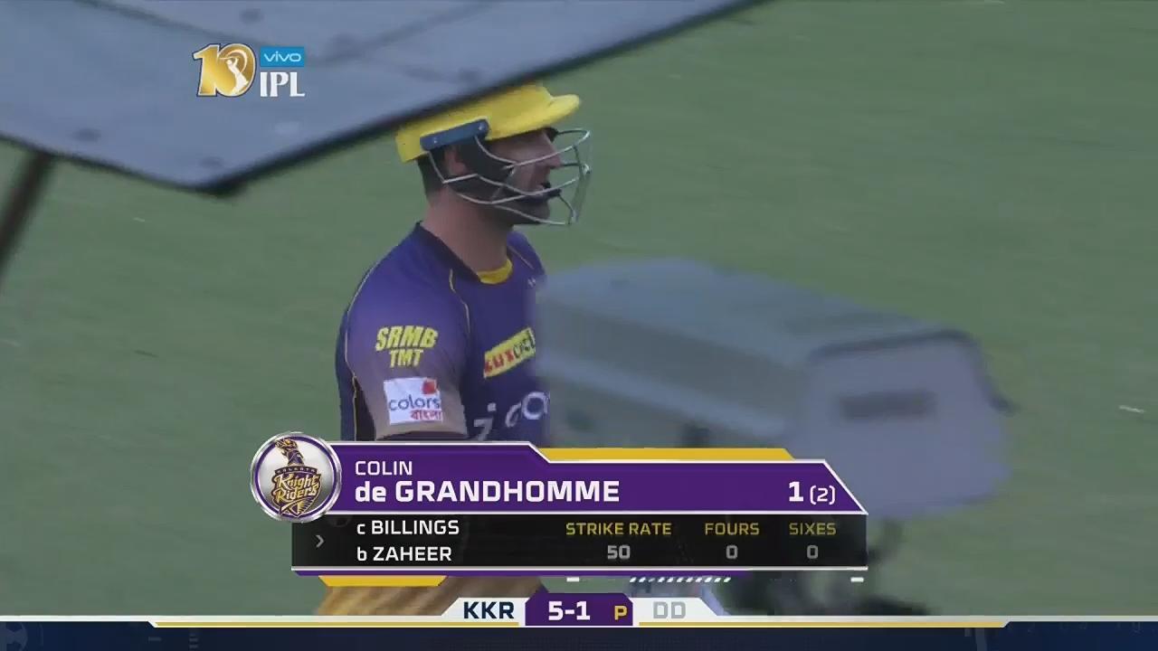 M18: DD vs KKR – Colin de Grandhomme Wicket