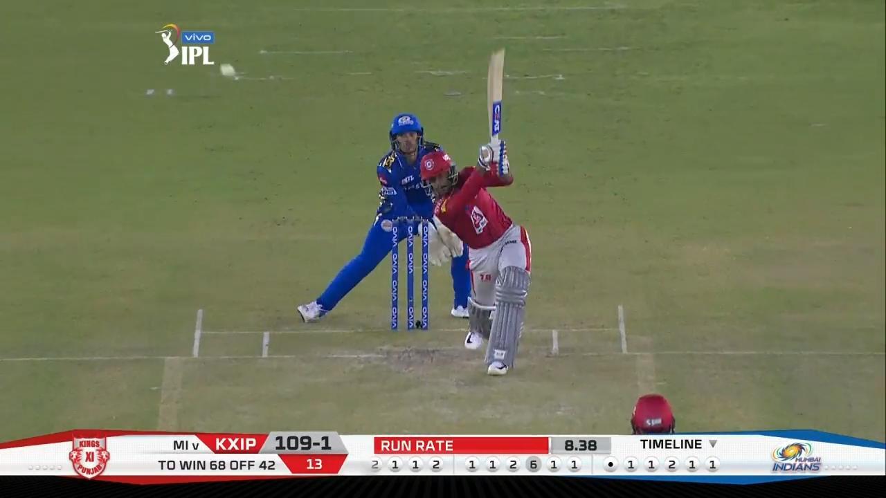 M09: KXIP vs MI – Mayank Agarwal Six