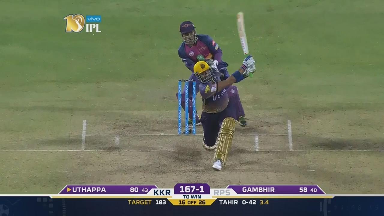 M30: RPS vs KKR – Robin Uthappa Six background