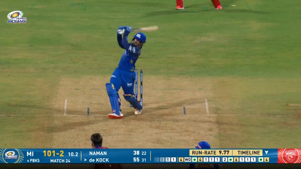 IPL 2026 M24: MI vs PBKS - Quinton De Kock Six