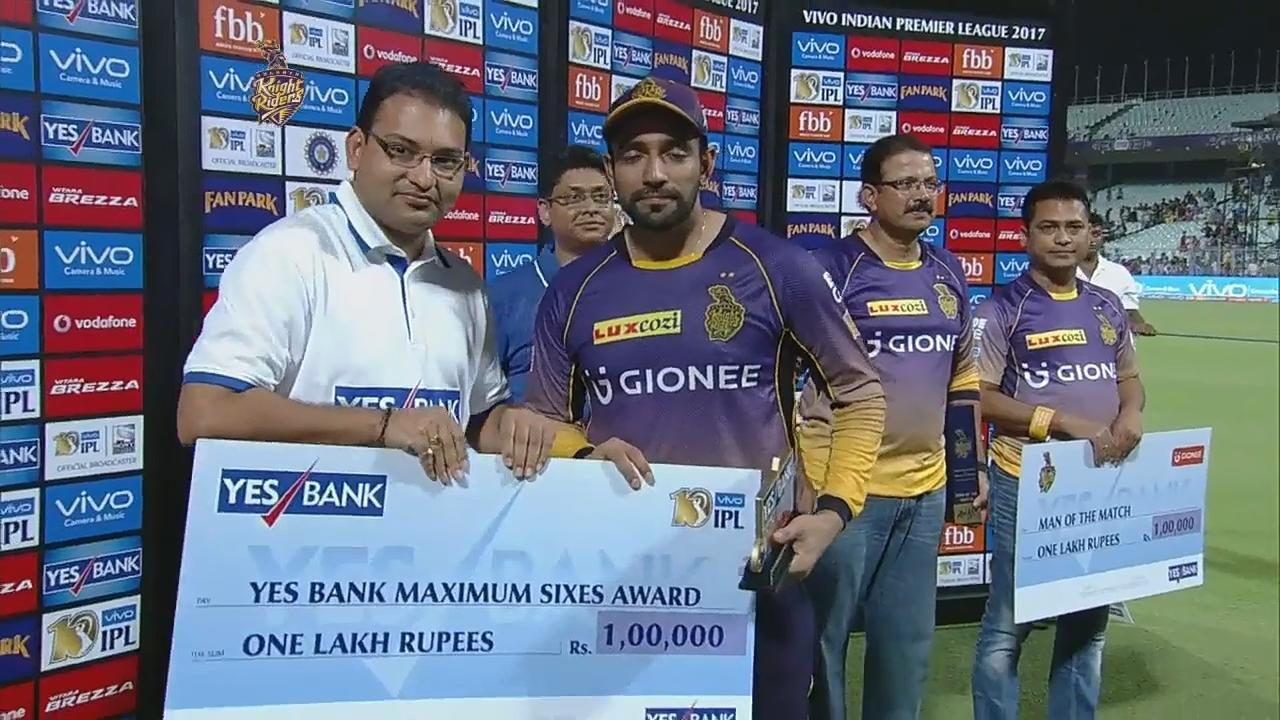 M14: KKR vs SRH – YES Bank Maximum Sixes – Robin Uthappa background